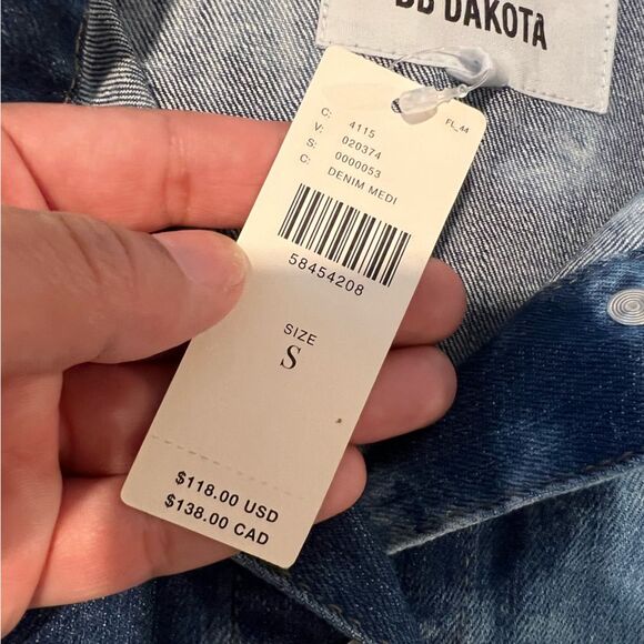 Anthropologie BB Dakota Kane Acid Wash Denim Jacket Women's Size Small NWT - Picture 11 of 13